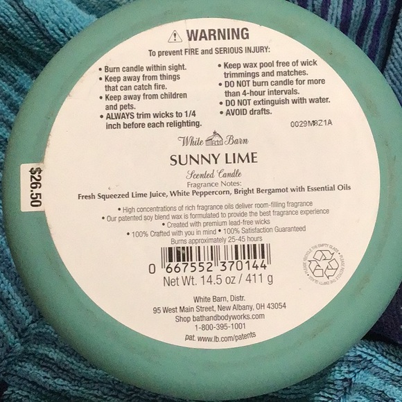 Bath and body works sunny lime candle - Picture 4 of 4